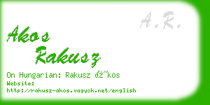 akos rakusz business card